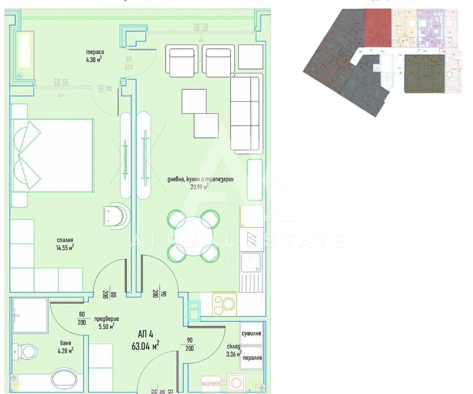 Двустаен апартамент в луксозен жилищен комплекс в Малинова долина вх.7 ап.4 - 0