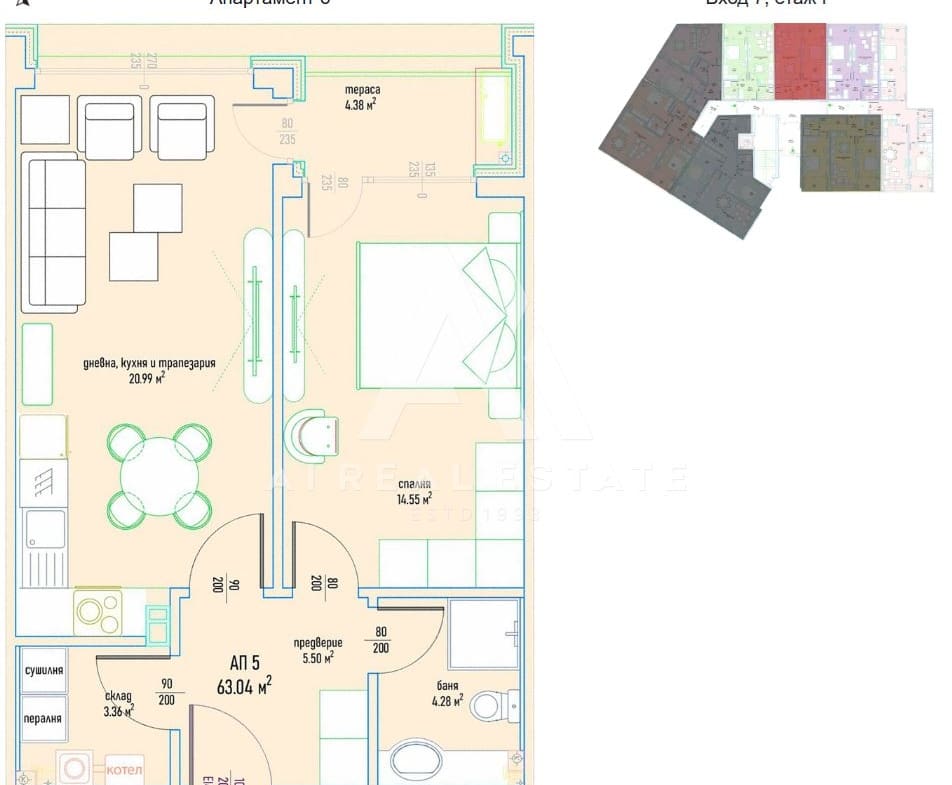 Двустаен апартамент в луксозен жилищен комплекс в Малинова долина вх.7 ап.5 - 0