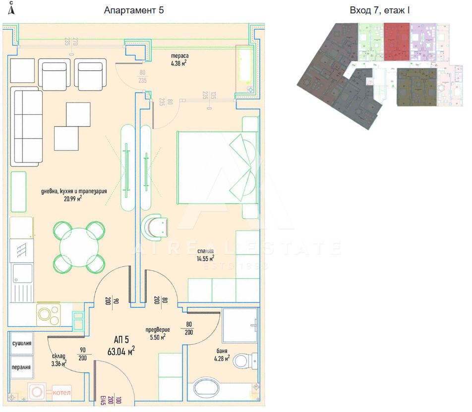 Двустаен апартамент в луксозен жилищен комплекс в Малинова долина вх.7 ап.5 - 0