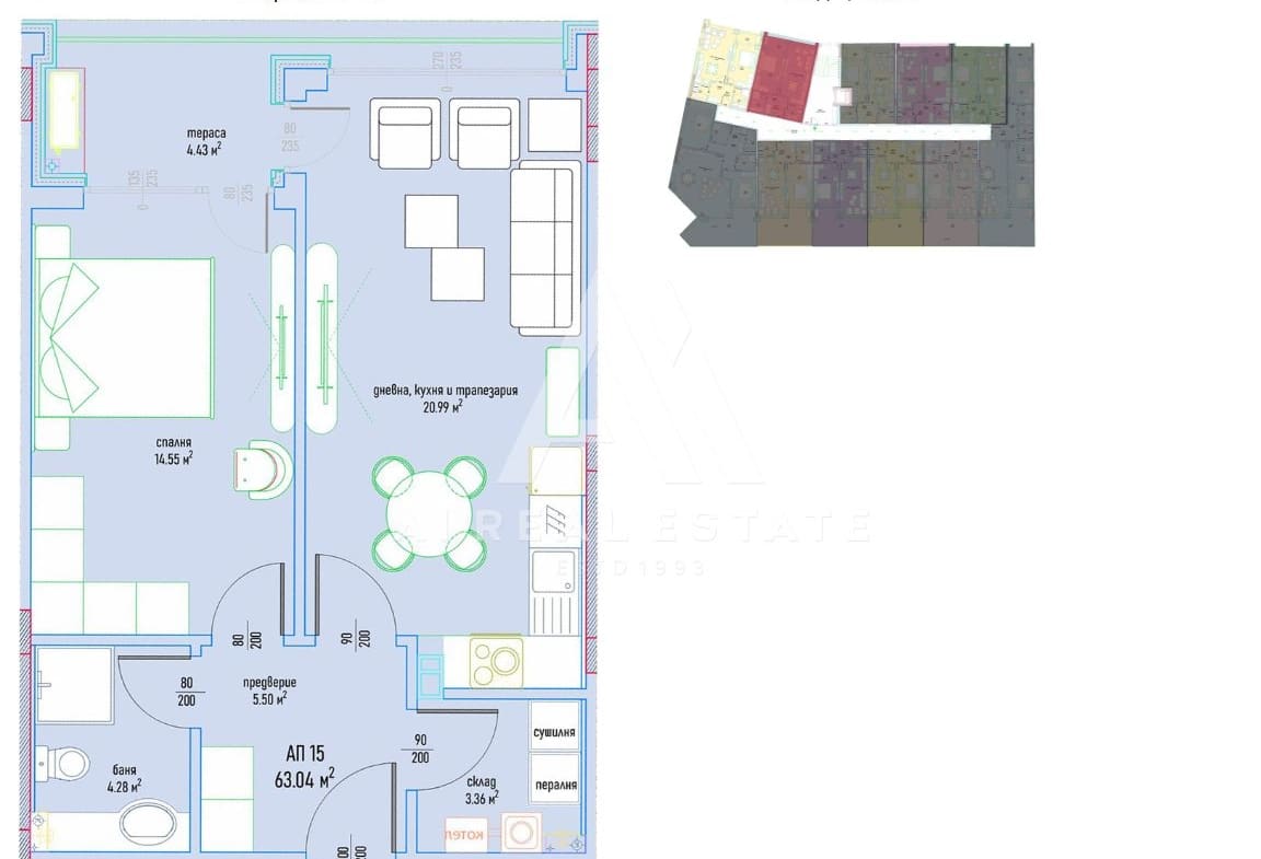 Двустаен апартамент в луксозен жилищен комплекс в Малинова долина вх.1 ап.14 - 0