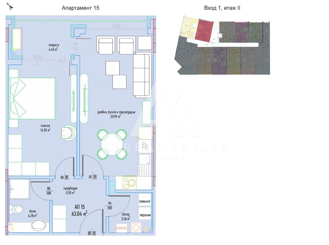 Двустаен апартамент в луксозен жилищен комплекс в Малинова долина вх.1 ап.14 - 0