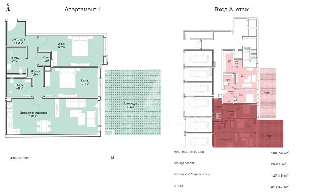 Просторен тристаен апартамент с двор до Бизнес парк София - 0