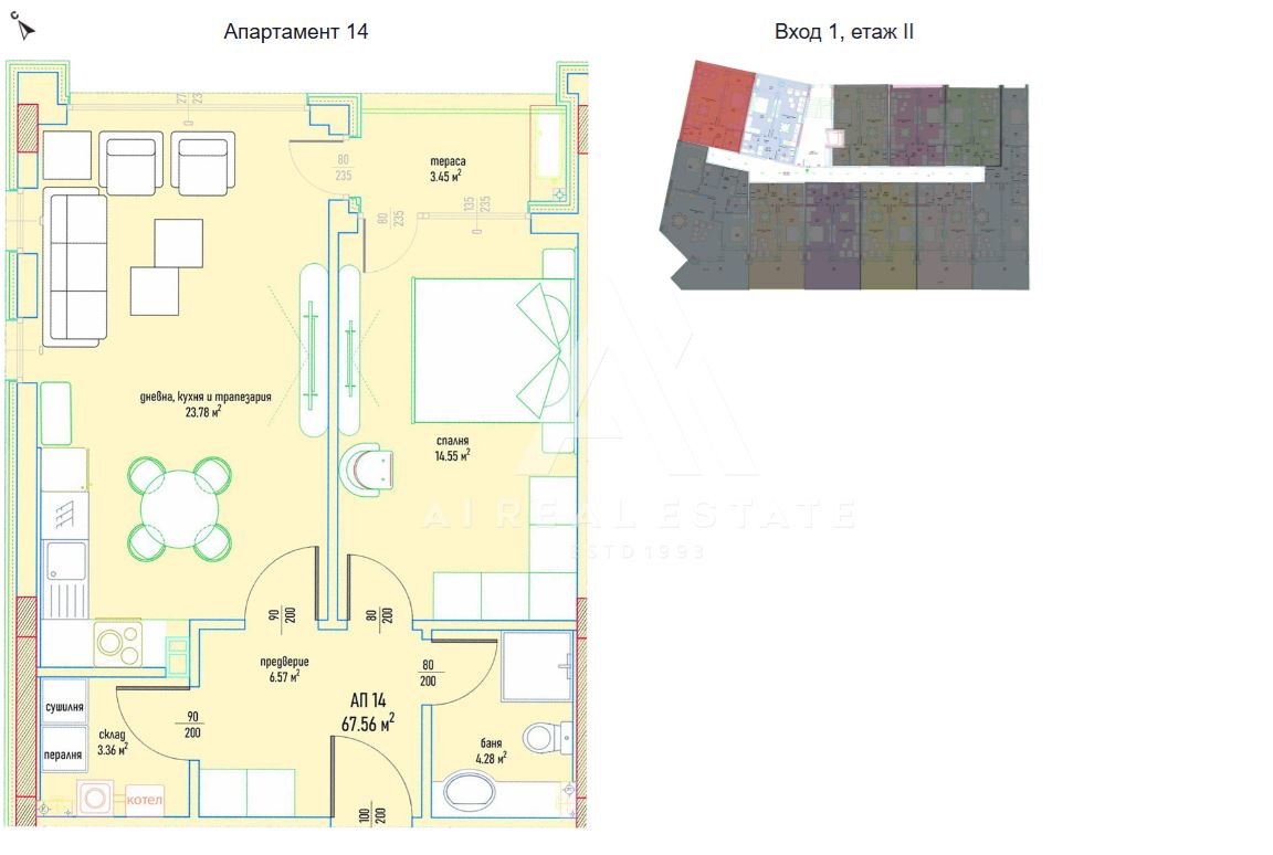 Двустаен апартамент в луксозен жилищен комплекс в Малинова долина вх.1 ап.14 - 0
