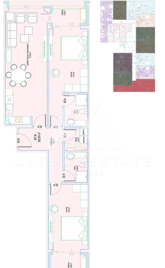 Тристаен апартамент в луксозен жилищен комплекс в Малинова долина вх.5 ап.10 - 0