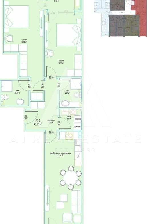 Тристаен апартамент в луксозен жилищен комплекс в Малинова долина вх.6 ап.5 - 0