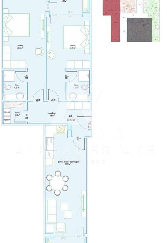 Тристаен апартамент в луксозен жилищен комплекс в Малинова долина вх.6 ап.1 - 0