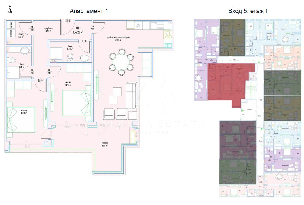 Тристаен апартамент в луксозен жилищен комплекс в Малинова долина вх.5 ап.1 - 0