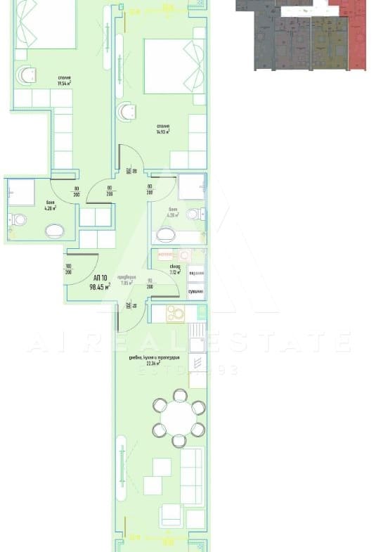 Тристаен апартамент в луксозен жилищен комплекс в Малинова долина вх.6 ап.10 - 0
