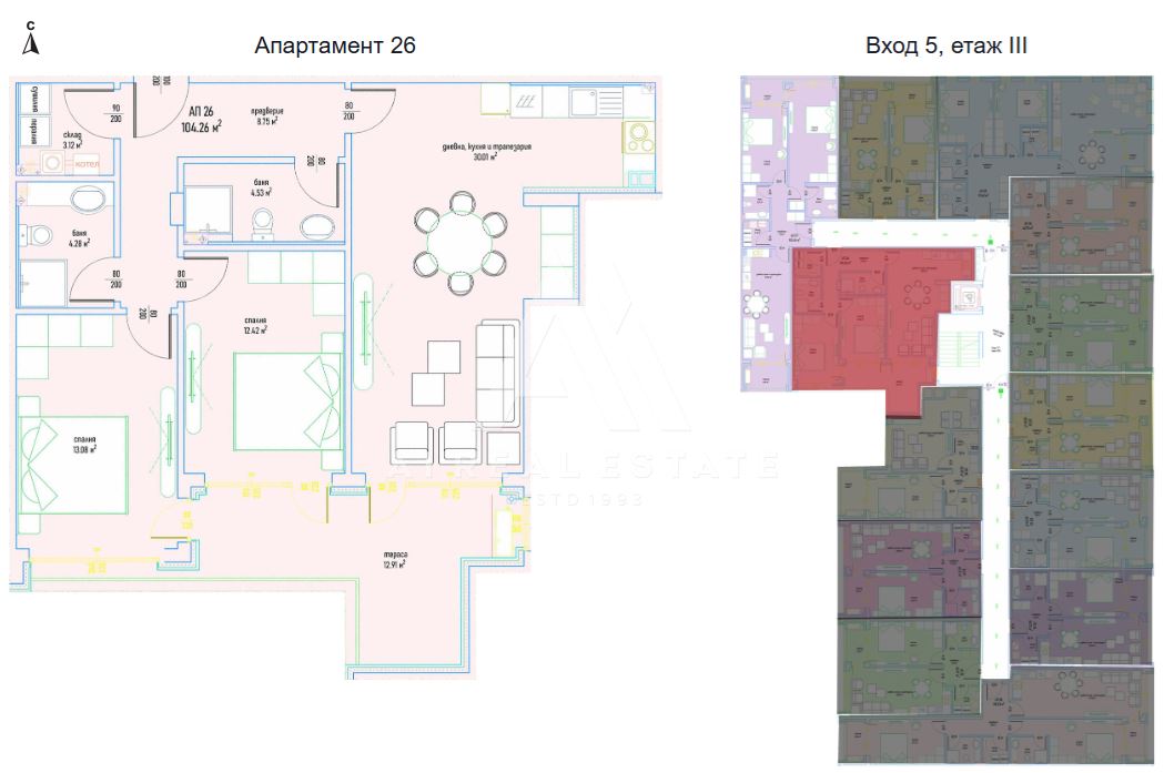 Тристаен апартамент в луксозен жилищен комплекс в Малинова долина вх.5 ап.26 - 0
