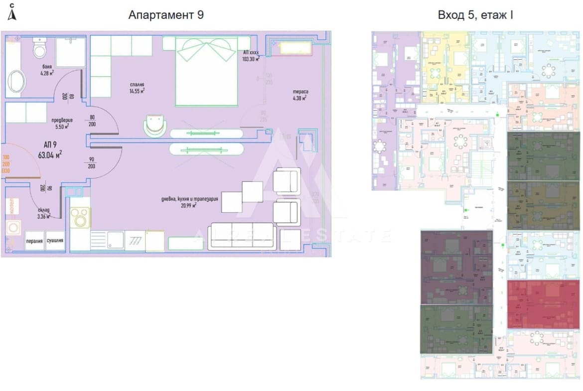 Двустаен апартамент в луксозен жилищен комплекс в Малинова долина вх.5 ап.9 - 0