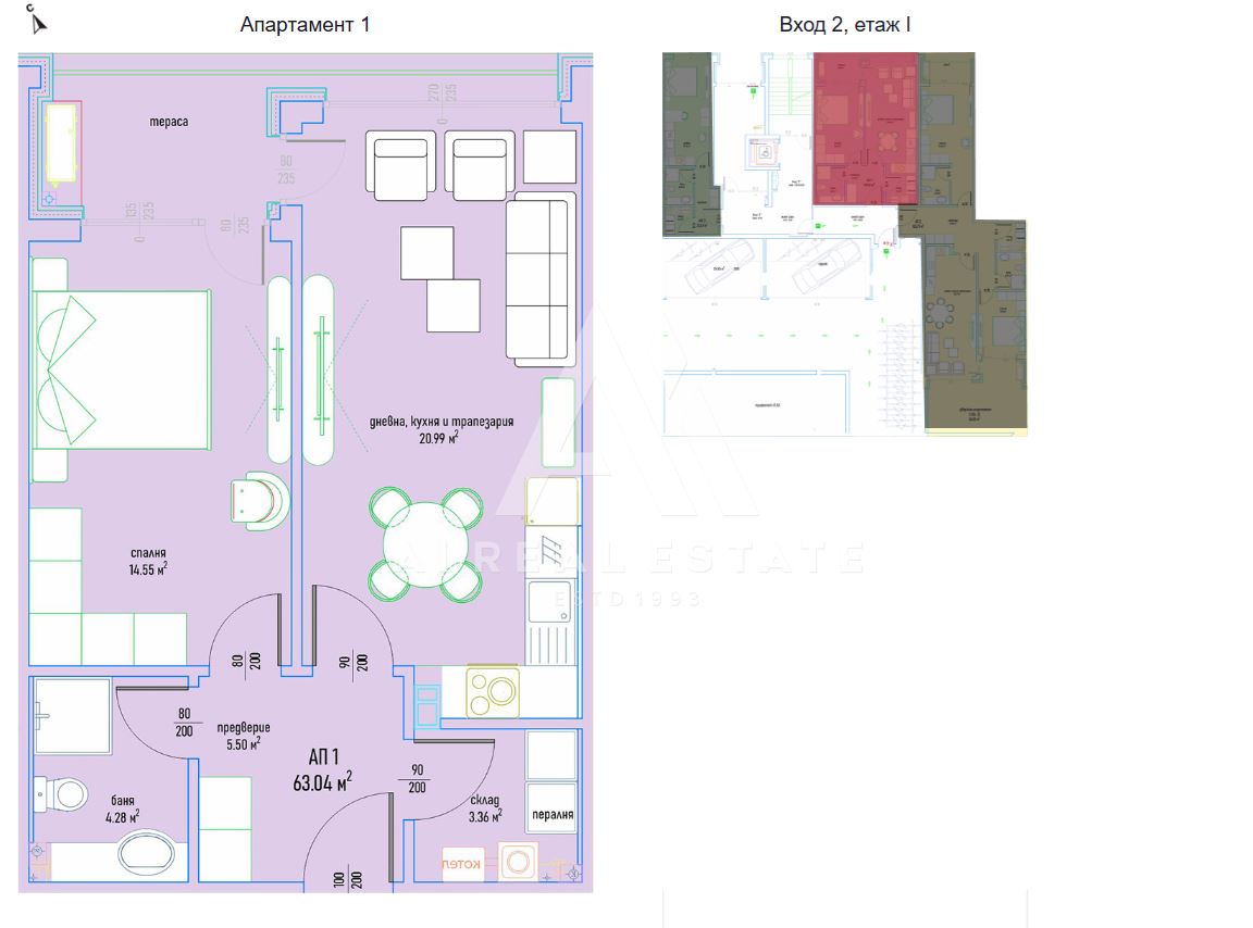 Двустаен апартамент в луксозен жилищен комплекс в Малинова долина вх.2 ап.1 - 0