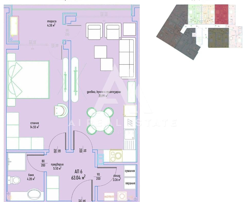 Двустаен апартамент в луксозен жилищен комплекс в Малинова долина вх.7 ап.6 - 0