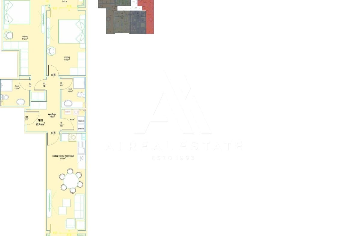 Тристаен апартамент в луксозен жилищен комплекс в Малинова долина вх.3 ап.11 - 0