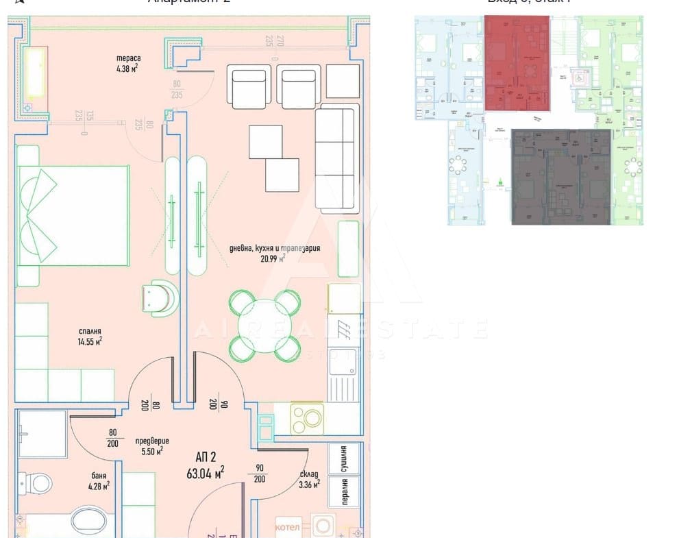 Двустаен апартамент в луксозен жилищен комплекс в Малинова долина вх.6 ап.2 - 0
