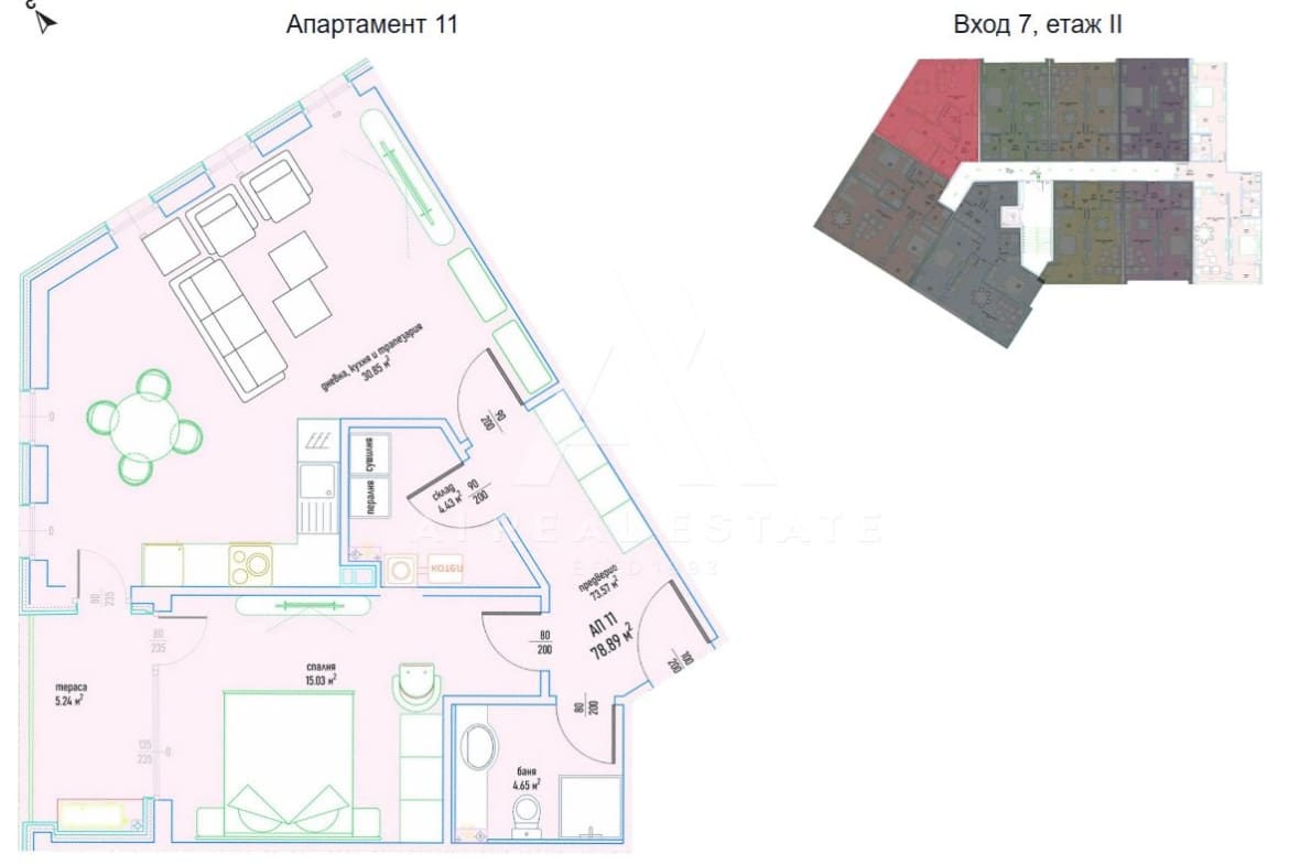 Двустаен апартамент в луксозен жилищен комплекс в Малинова долина вх.7 ап.11 - 0