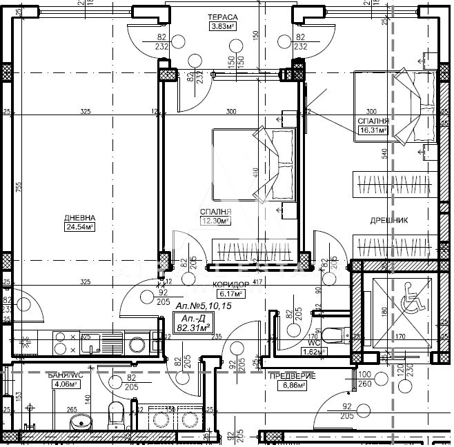 Тристаен апартамент – Жилищна сграда "M&G - S.M.4", Плевен - 0