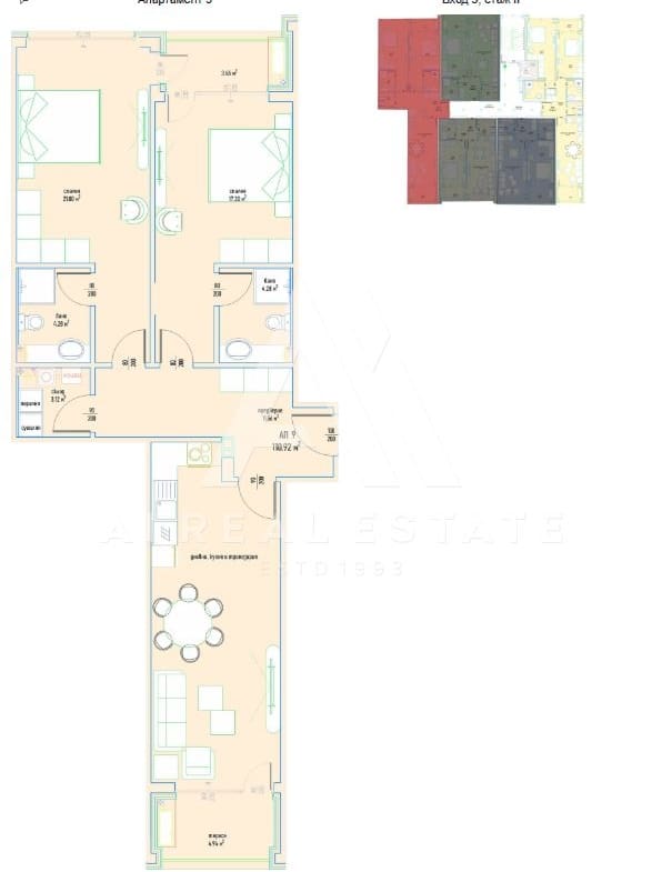 Тристаен апартамент в луксозен жилищен комплекс в Малинова долина вх.3 ап.9 - 0