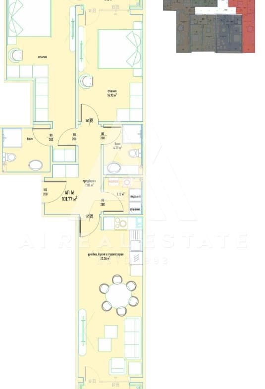Тристаен апартамент в луксозен жилищен комплекс в Малинова долина вх.3 ап.16 - 0