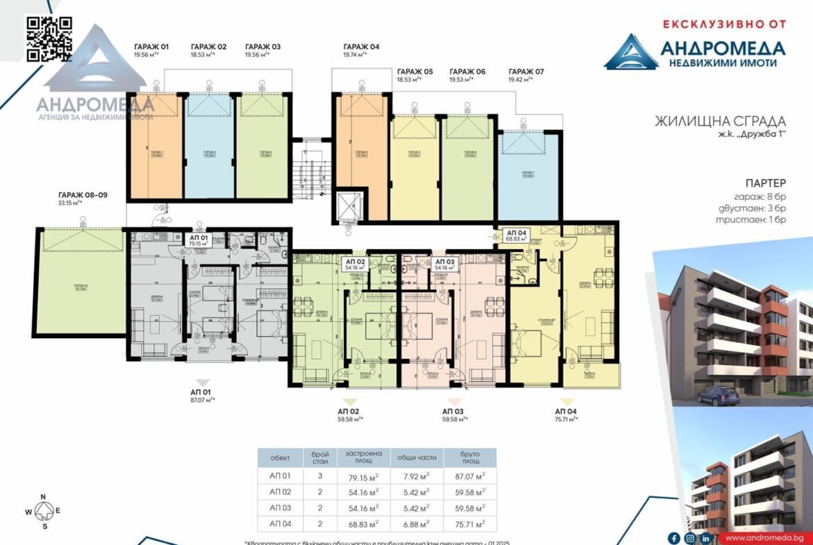 Тристаен в Саут Вю Резиденс - Дружба1 - 0
