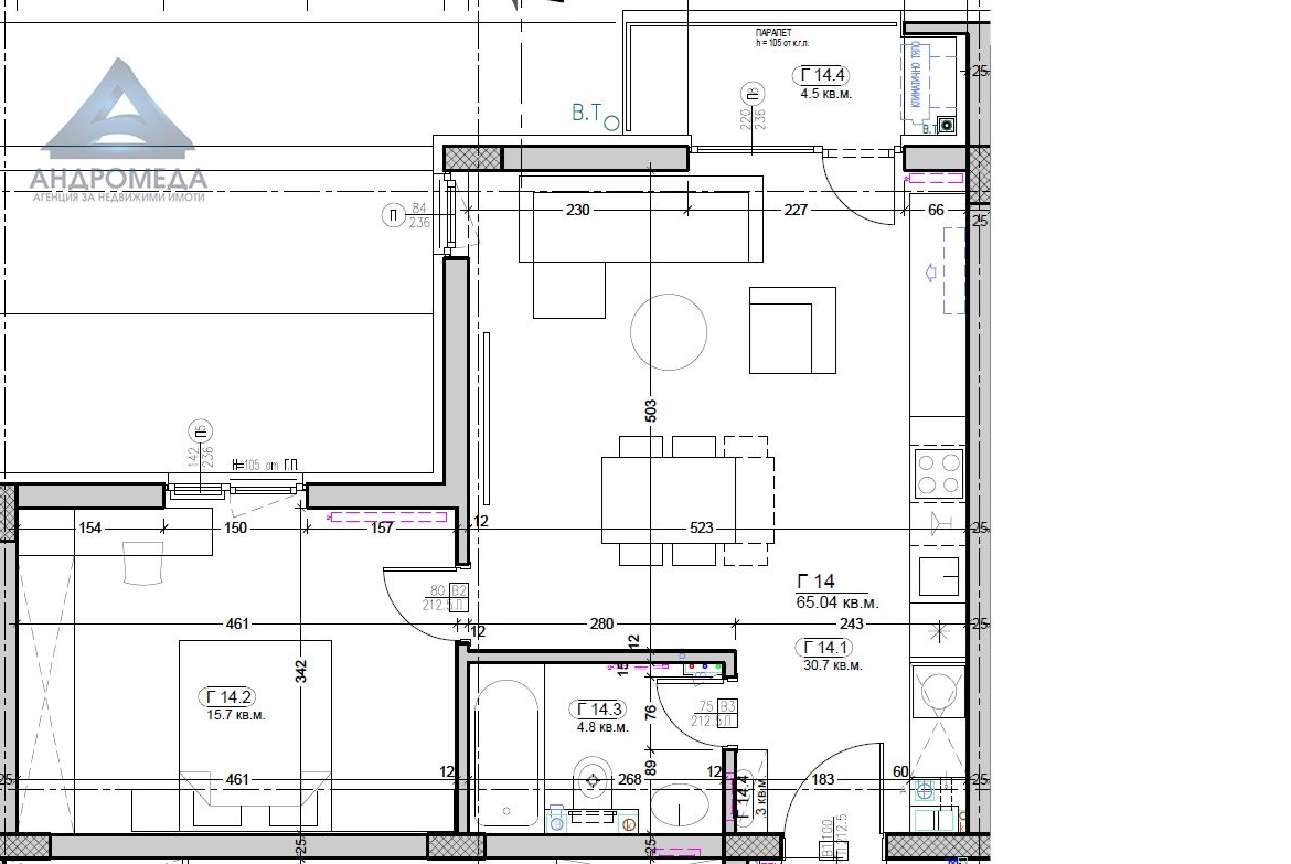 Двустаен апартамент с двор в затворен комплекс – ново строителство с Акт 16 - 0
