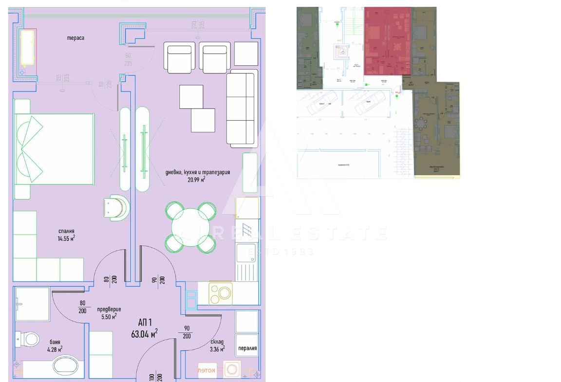Двустаен апартамент в луксозен жилищен комплекс в Малинова долина вх.2 ап.1 - 0