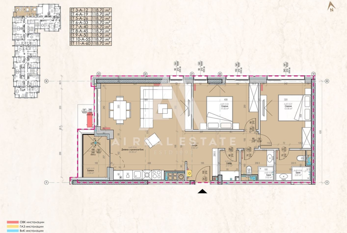 Тристаен апартамент в модерна жилищна сграда с луксозни общи части, гледка към Витоша и богато озеленена паркова среда! - 0